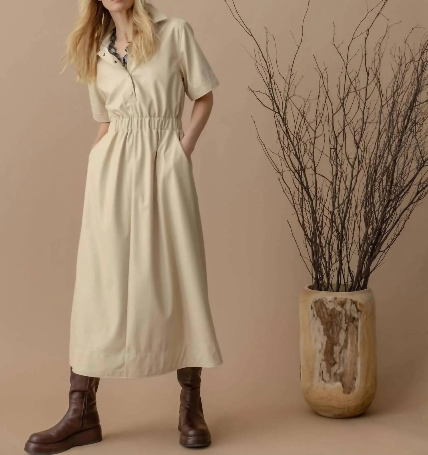 Lilla P - Elastic Waist Short Sleeve Dress