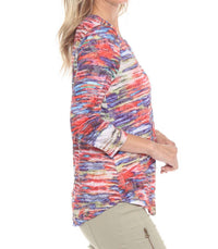 Carine - Radiant Lines Round Neck Top