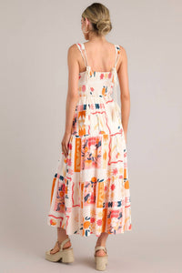 Illa Illa Printed Maxi Dress in apricot - women's dress - view 4