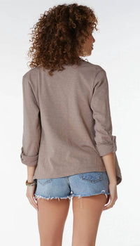 bobi Draped Front Blazer in hazelnut - women's jacket - alternate view