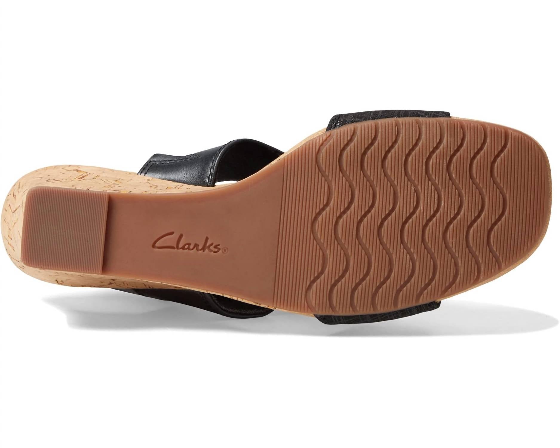 Clarks Women's Kyarra Faye Wedge Sandal in black leather - women's sandal - view 5