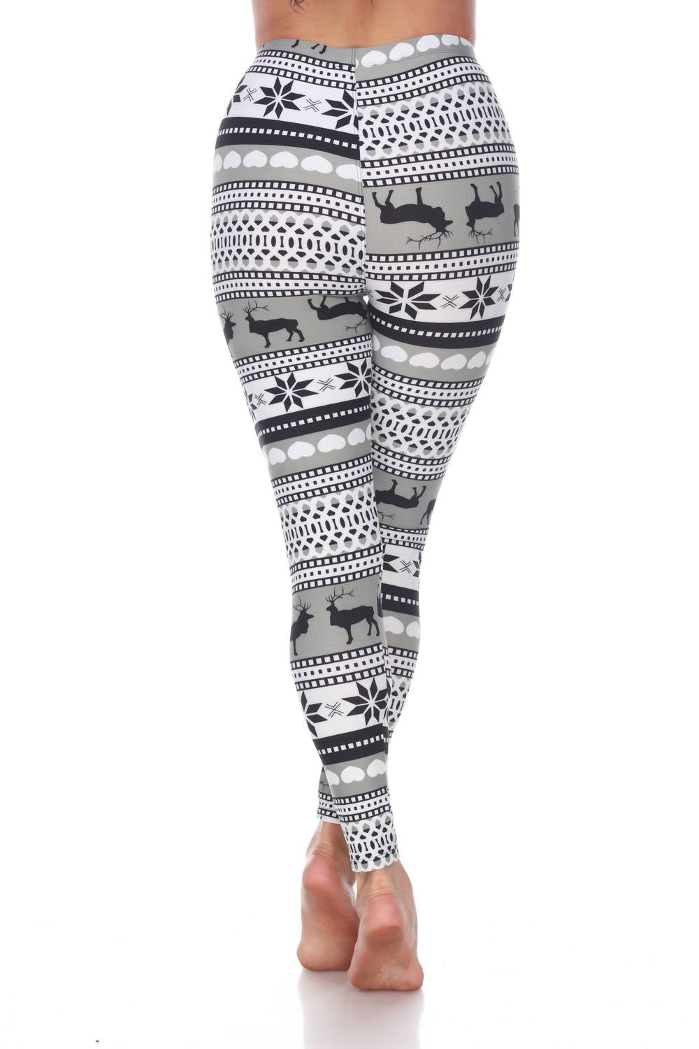 White Mark - Reindeers Printed Leggings