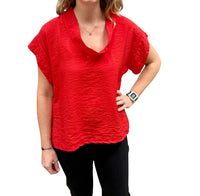 Cut Loose - Short Sleeve Cowl Neck Top