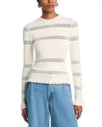 SEA Devon Knit Top in cream - women's long sleeve top