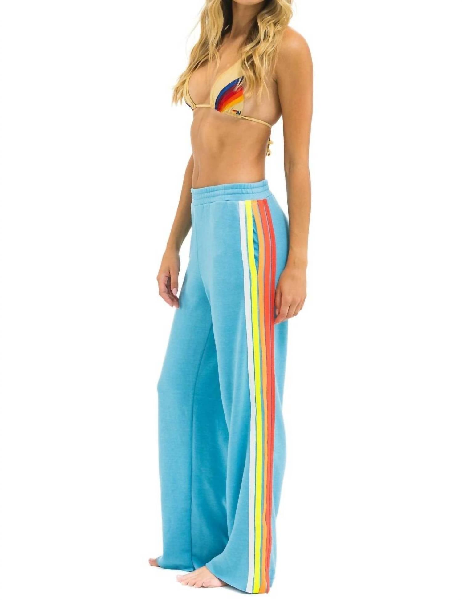 Aviator Nation - 5 Stripe Wide Leg Pocket Sweatpants
