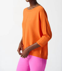 Joseph Ribkoff - Front Pleat Boat Neck Top