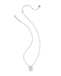Kendra Scott Women's Ballet Short Pendant Necklace in silver blush mother of pearl - women's jewelry - detail view