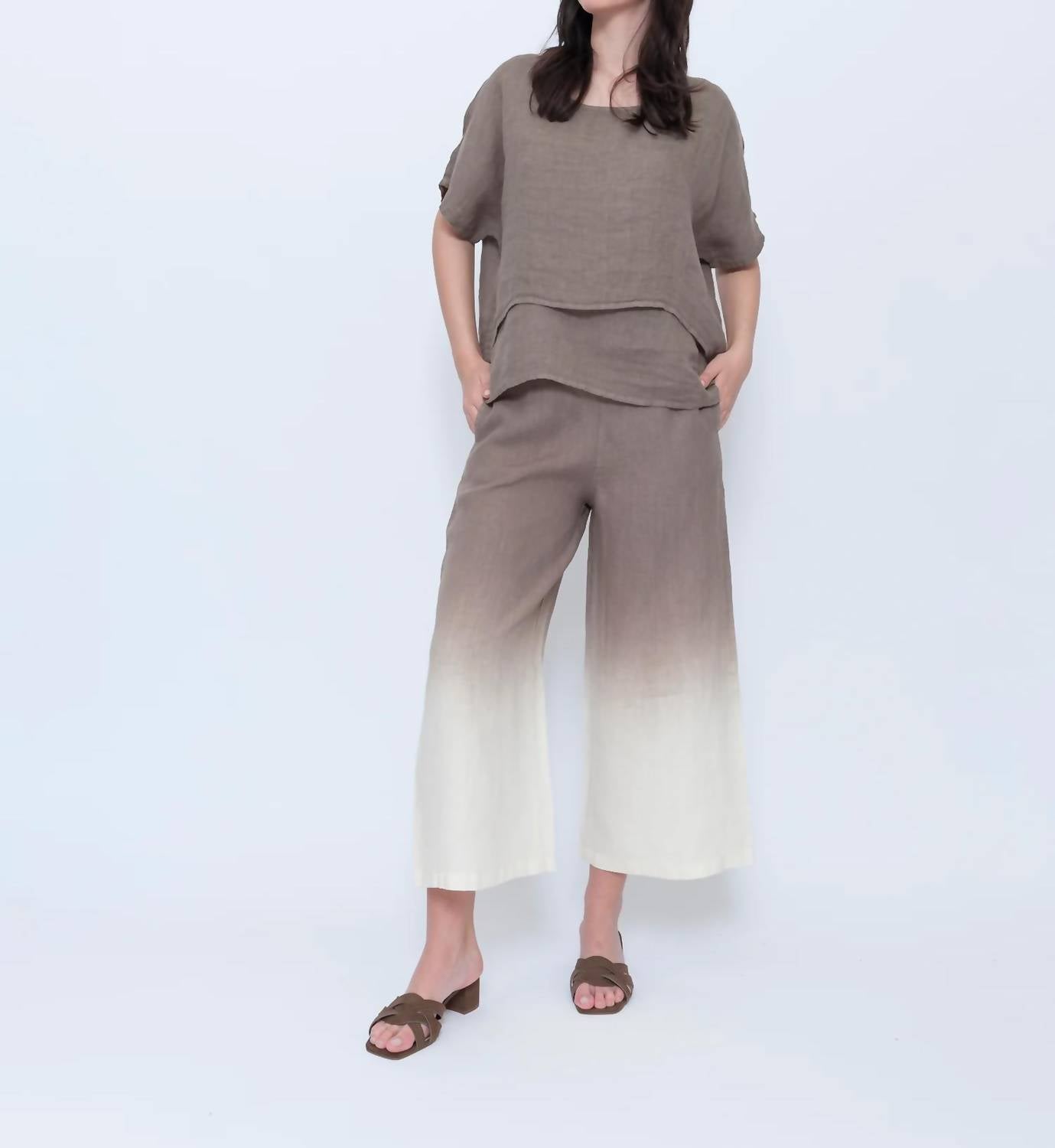 Blueberry - Wide Leg Crop Pants