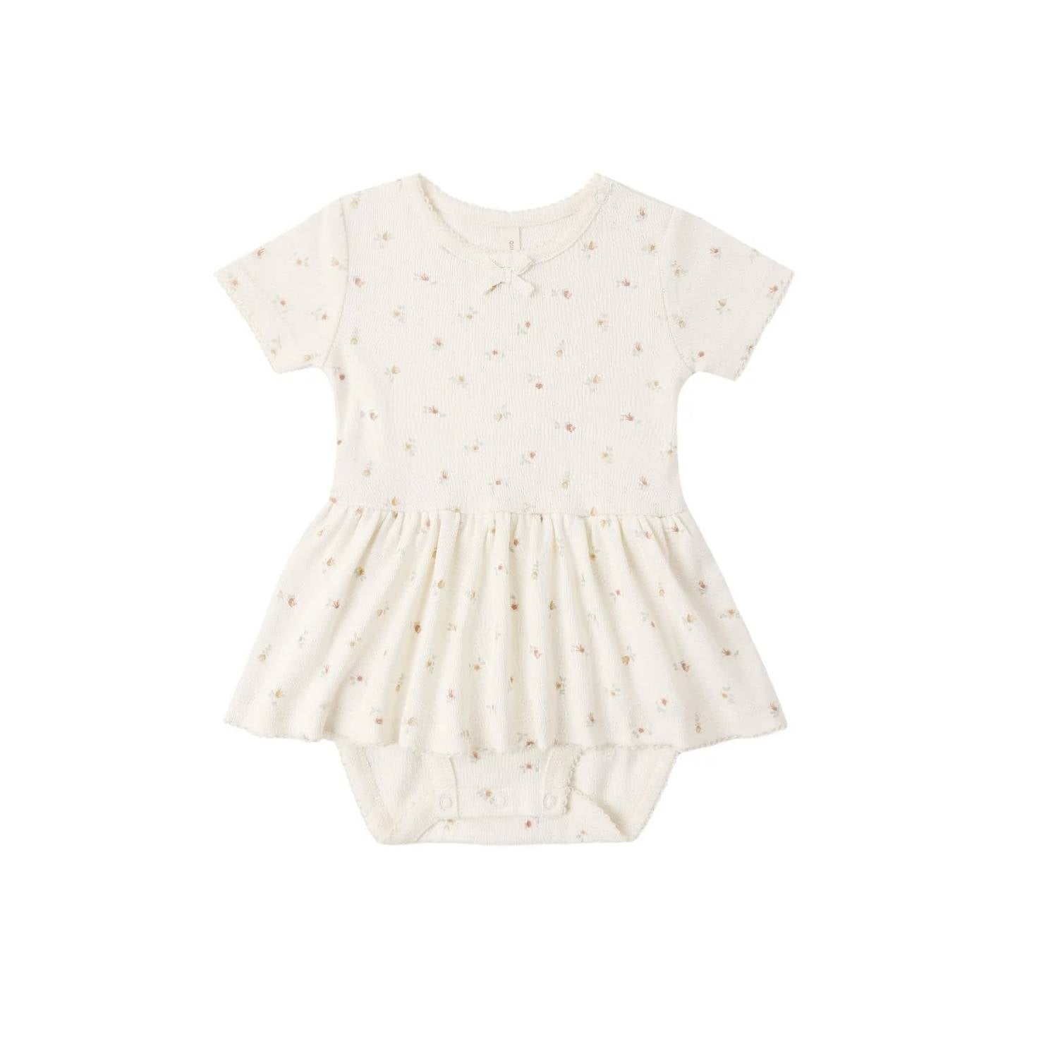 Quincy Mae - Girl's Pointelle Skirted Bodysuit
