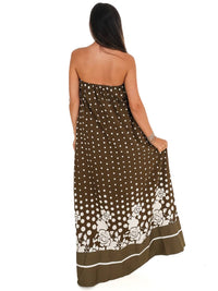 Entro - Everything in Place Strapless Polka Dot Maxi Dress