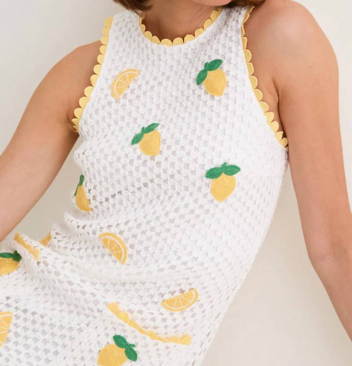 Saylor - Wynn Lemon Crochet Dress
