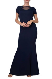 Aidan Mattox - Embellished Crewneck Crepe Dress
