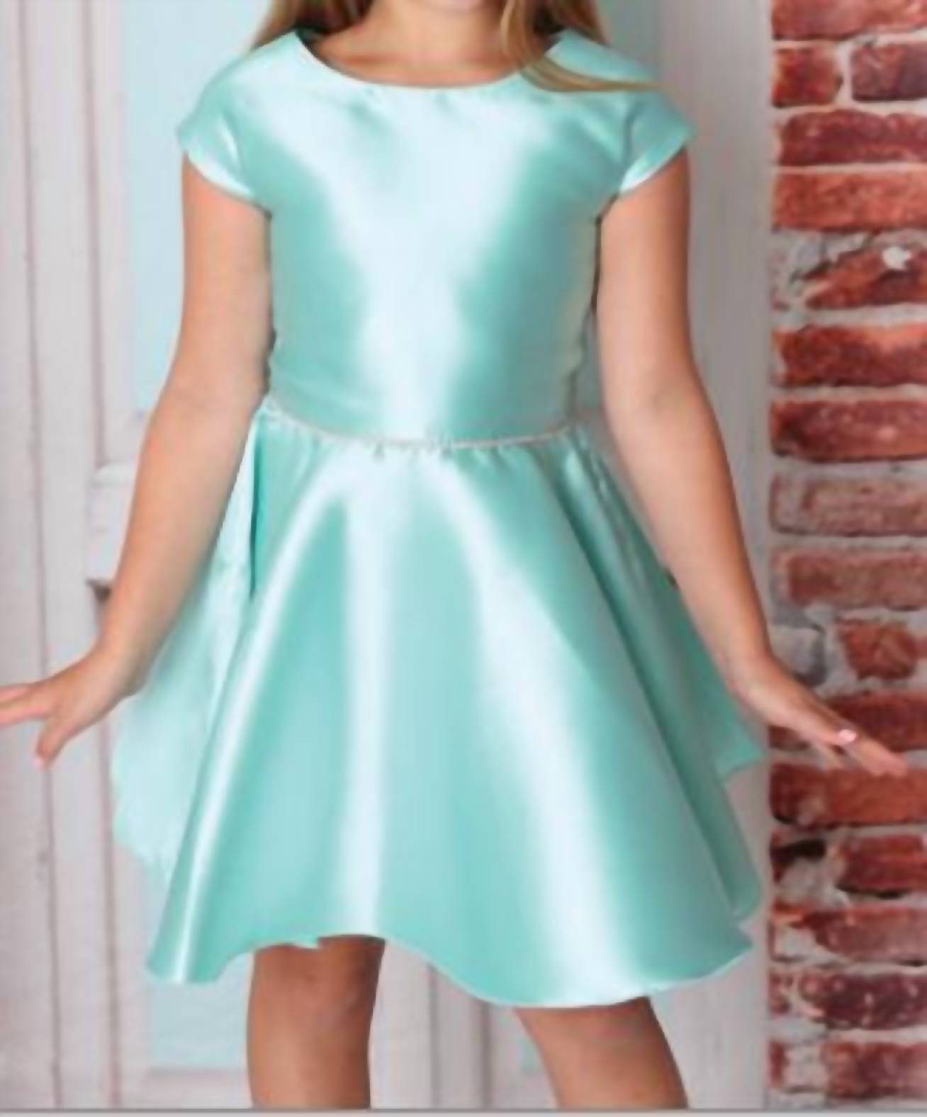 Dolls & Divas Couture - Girls Tiffany Blue Cap Sleeve Dress