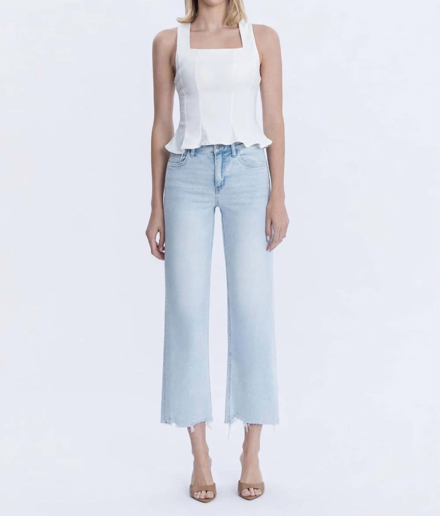 Vervet By Flying Monkey - Aileeah High Rise Slim Wide Leg Denim Jeans