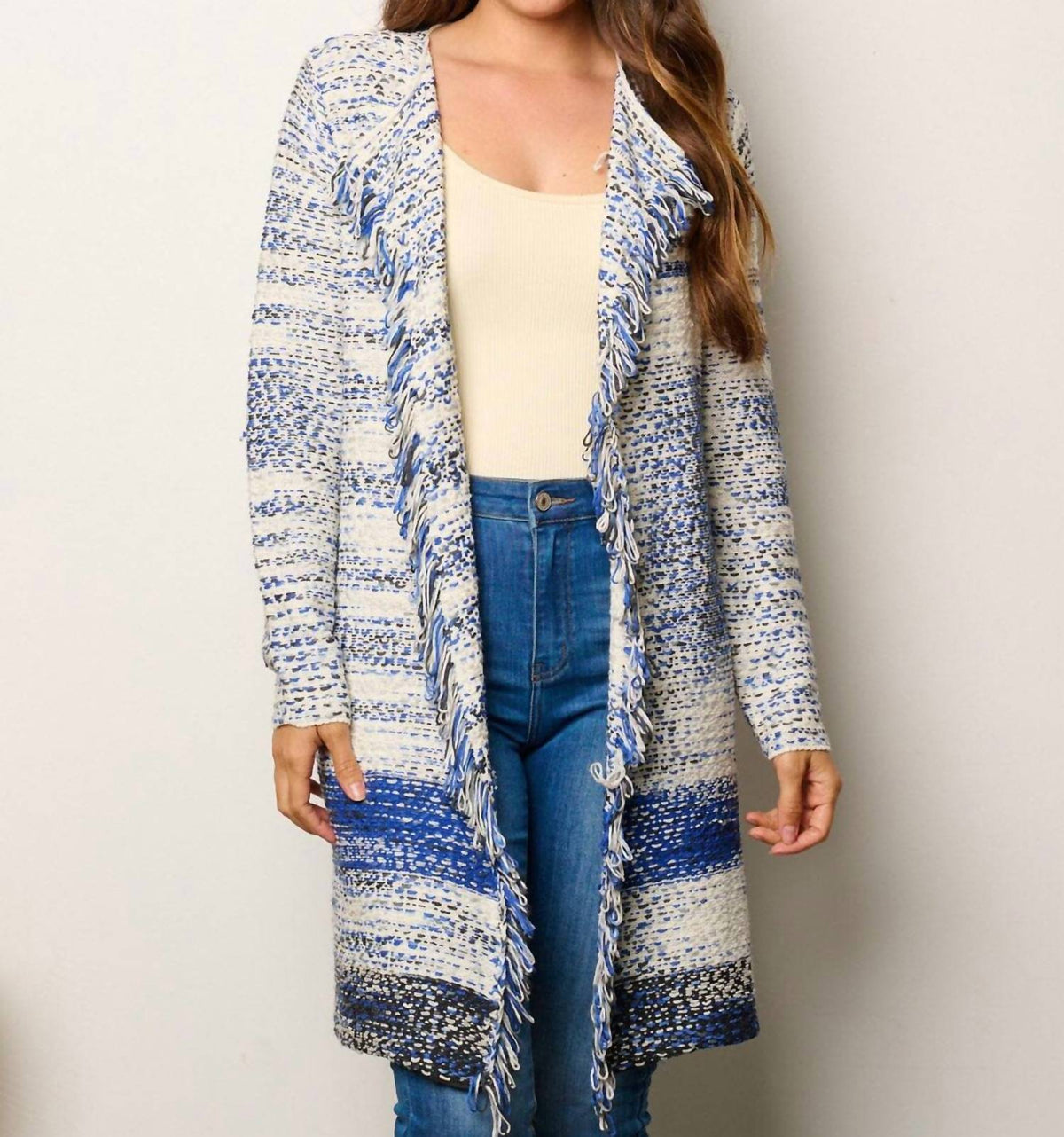 Wholesale Fashion Trends - Open Front Colorblock Cardigan