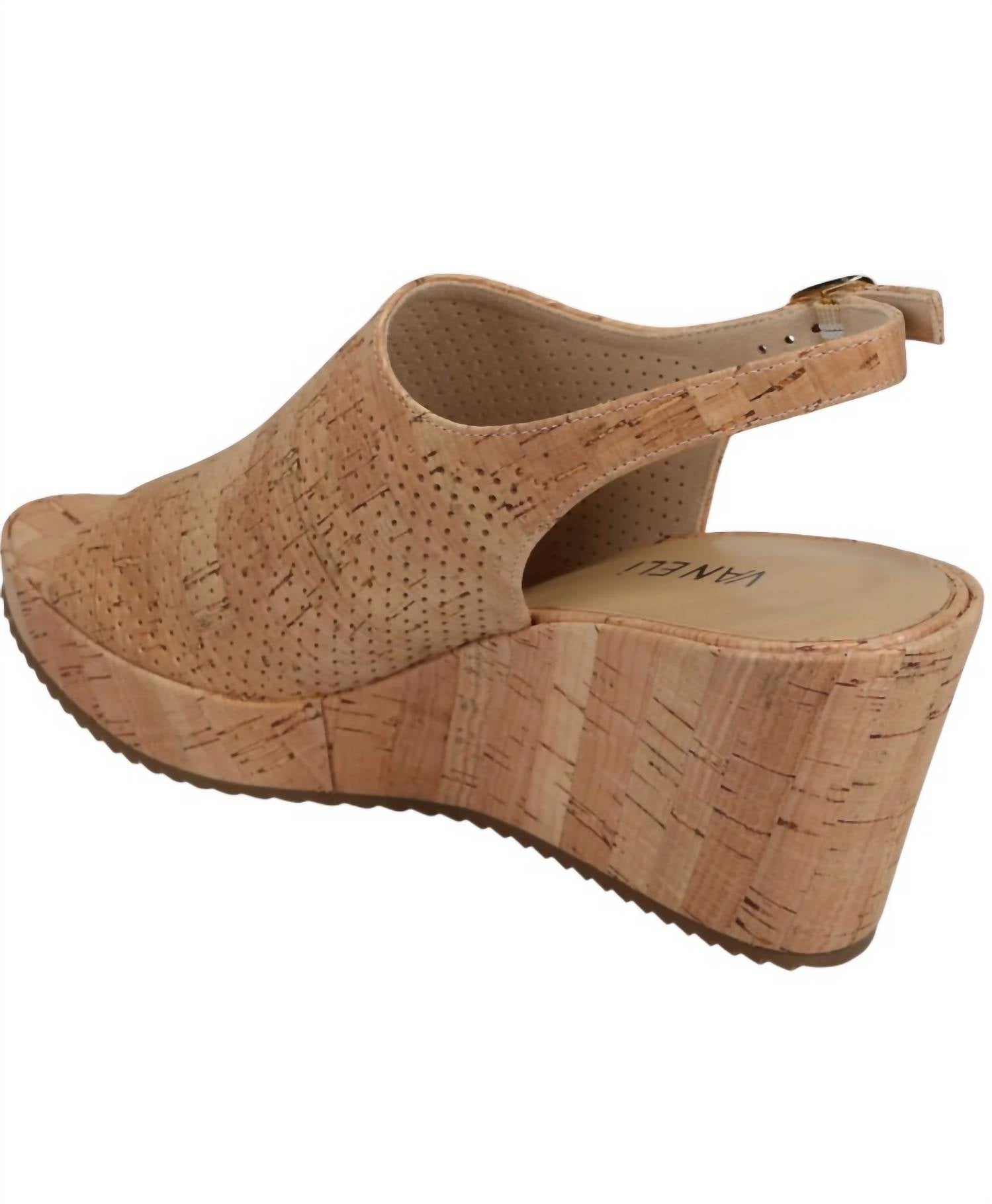 Vaneli - Women's Lansa Cork Wedge Sandals