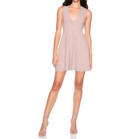 Susana Monaco - Sleeveless V-neck Flare Mini Dress