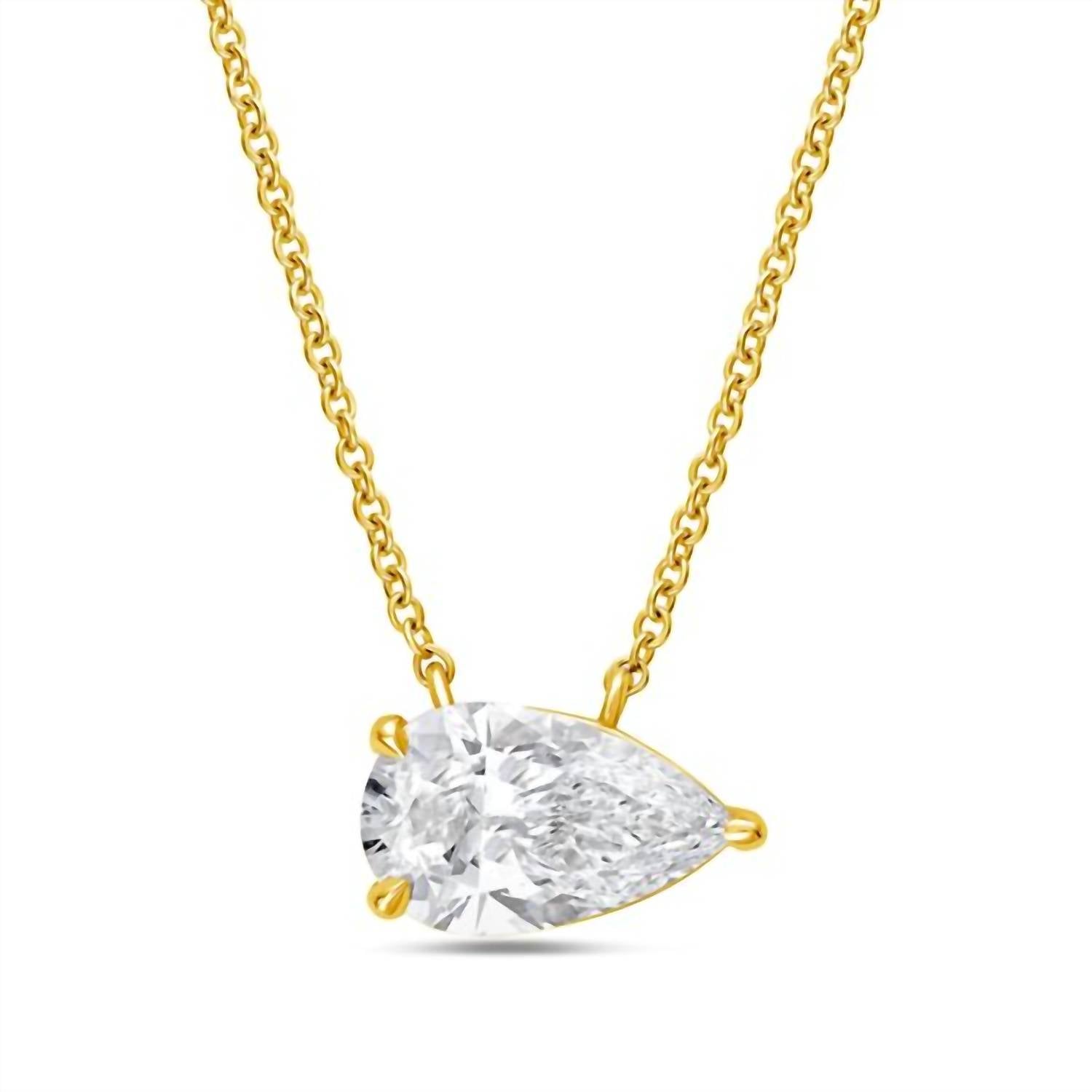 Diana M Jewels - Women's Pear Shape East West Diamond Pendant (15.00 Ct) - Grand