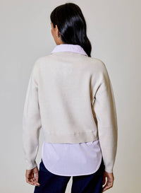 Design History - Layered Striped Shirt & Sweater Top