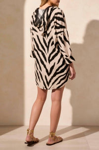 Tribal - 3/4 Sleeve Tunic With Lace Tape
