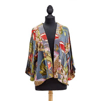 Two'S Company - Poppies & Peacocks Short Kimono