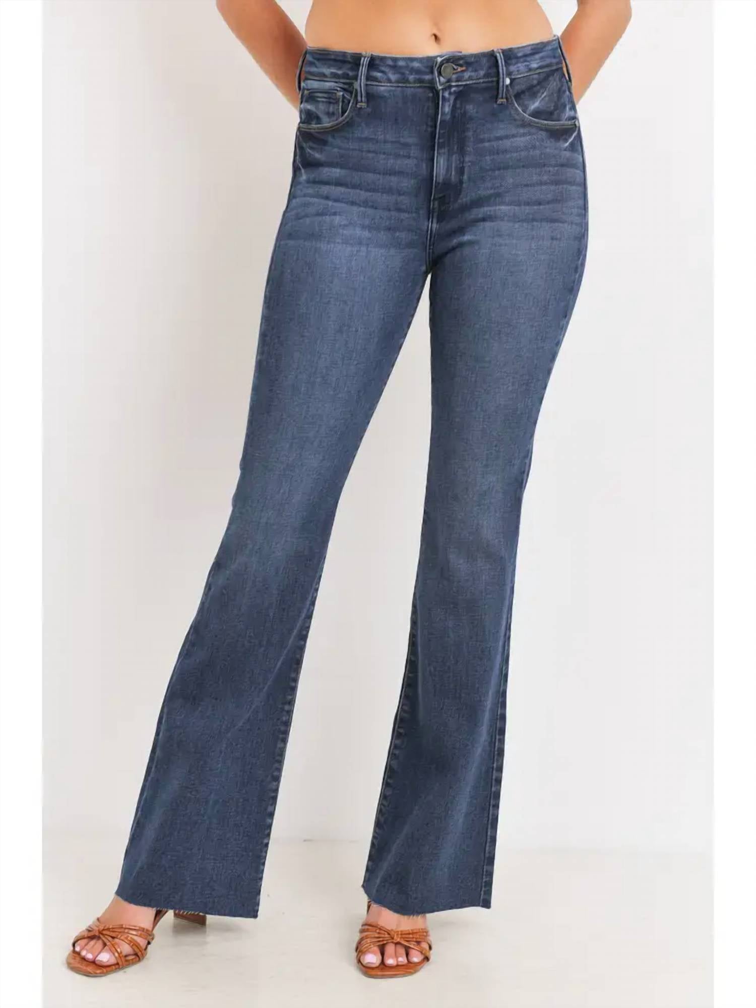 Just Black Denim - Flare Jeans With Raw Hem