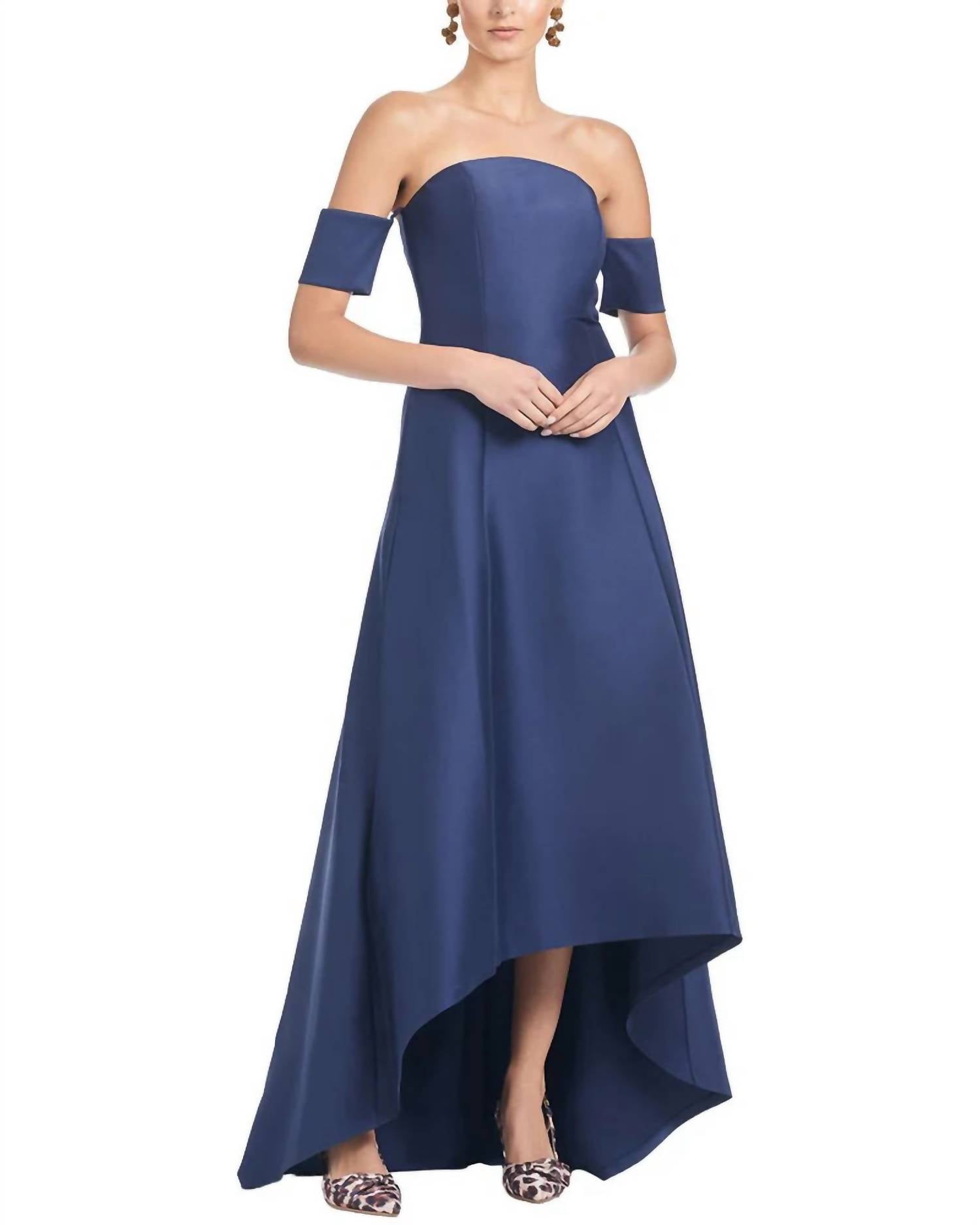 SACHIN & BABI Agyness Hi-lo Strapless Gown in blue - women's dress