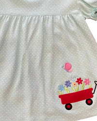 Luigi Kids - Kid's Wagon With flowers Applique Swing Top