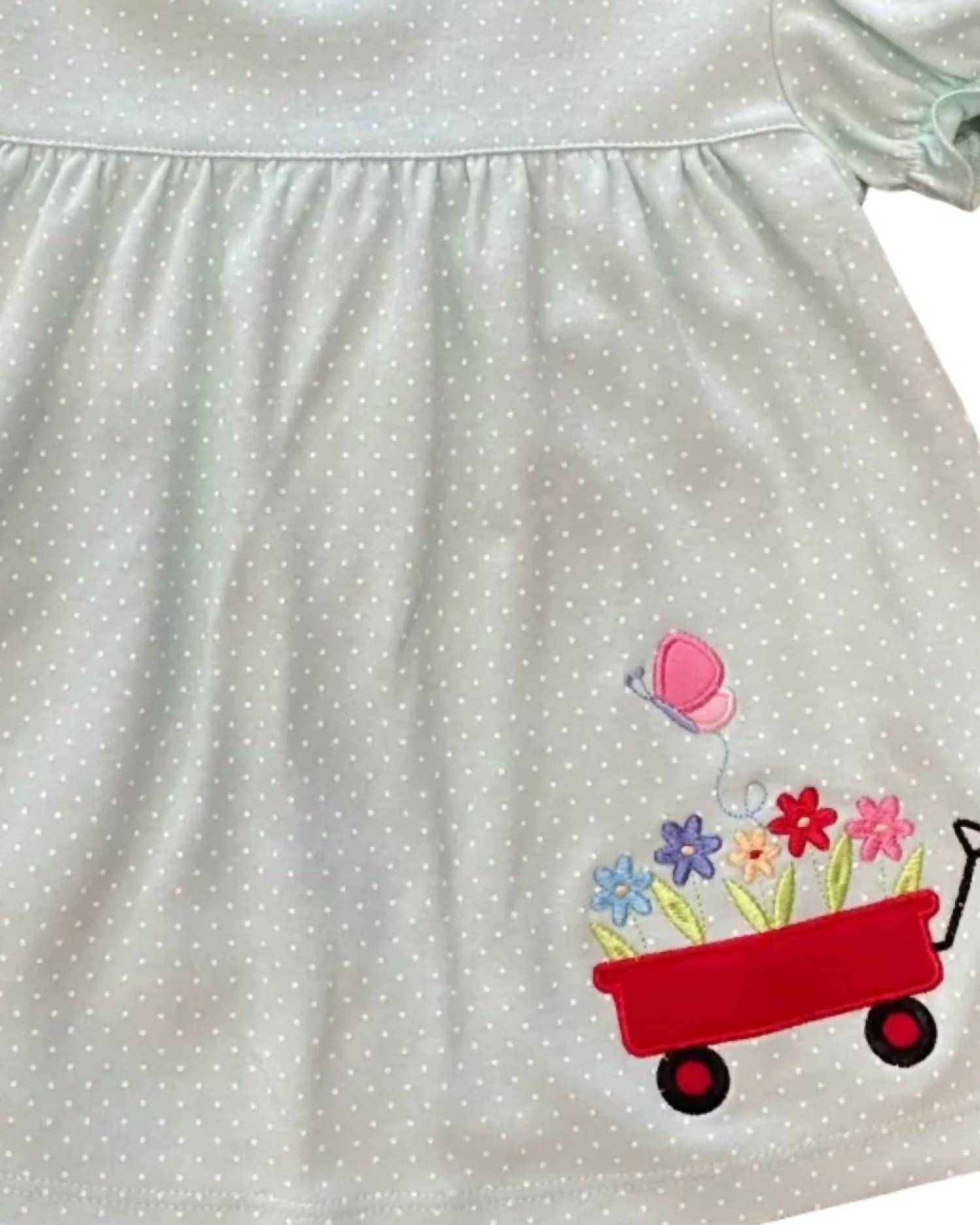 Luigi Kids - Kid's Wagon With flowers Applique Swing Top