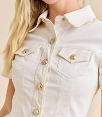 Main Strip - Button-up Mini Denim Dress