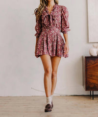 Love The Label - Women's Nelly Floral Long Sleeve Cotton Mini Dress