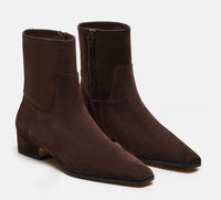 STEVE MADDEN Women's Dusty Ankle Bootie in brown - women's shoe - detail view