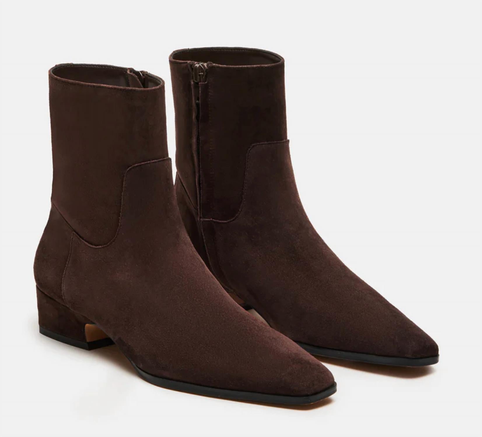 STEVE MADDEN Women's Dusty Ankle Bootie in brown - women's shoe - detail view