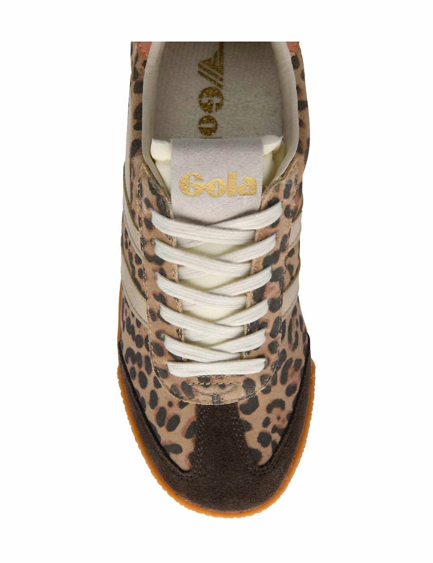 Gola Women's Elan Leather Sneakers in safari - women's sneaker - alternate view