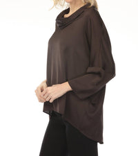 Joseph Ribkoff - Cowl Neck Satin Boxy Tunic Top