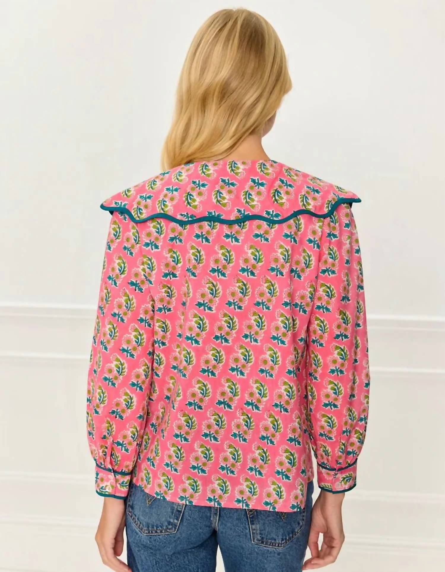 Pink City Prints - Apple Long Sleeve Blouse