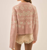 For Love & Lemons - Women's Arabella Intarsia Pullover Sweater
