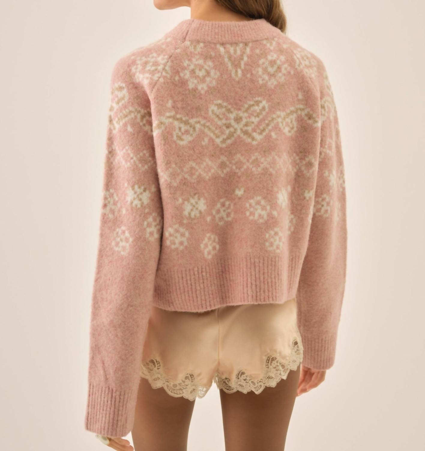 For Love & Lemons - Women's Arabella Intarsia Pullover Sweater