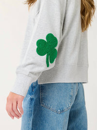 Shiraleah Shamrock Lucky Relaxed Sweatshirt in grey - women's top - detail view