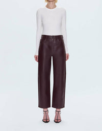 PISTOLA Jett High Rise Bowed Straight Pants in cabernet 1 - women's pants