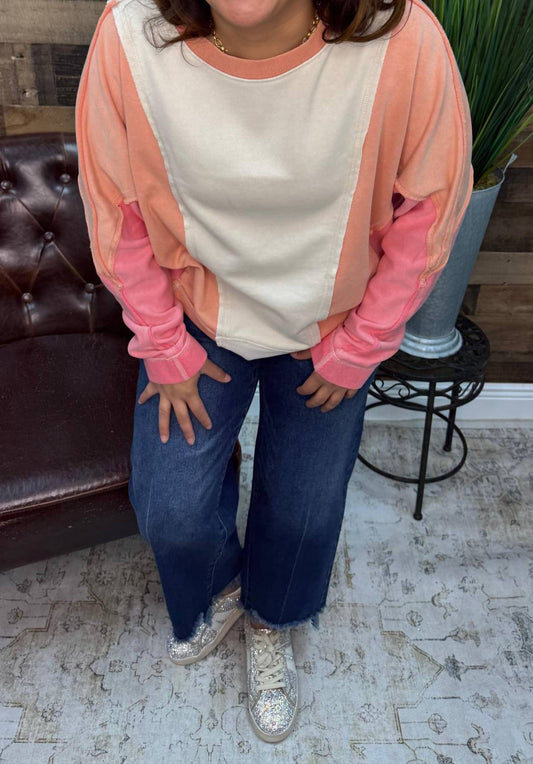 Mittoshop - Mix Long Sleeve Oversized Top