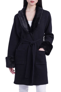 Love Token - Shannon Cardigan with Faux Fur Collar