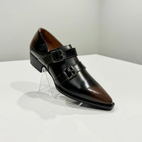 ALL BLACK Women's Monk Loafers in coffee - women's flats