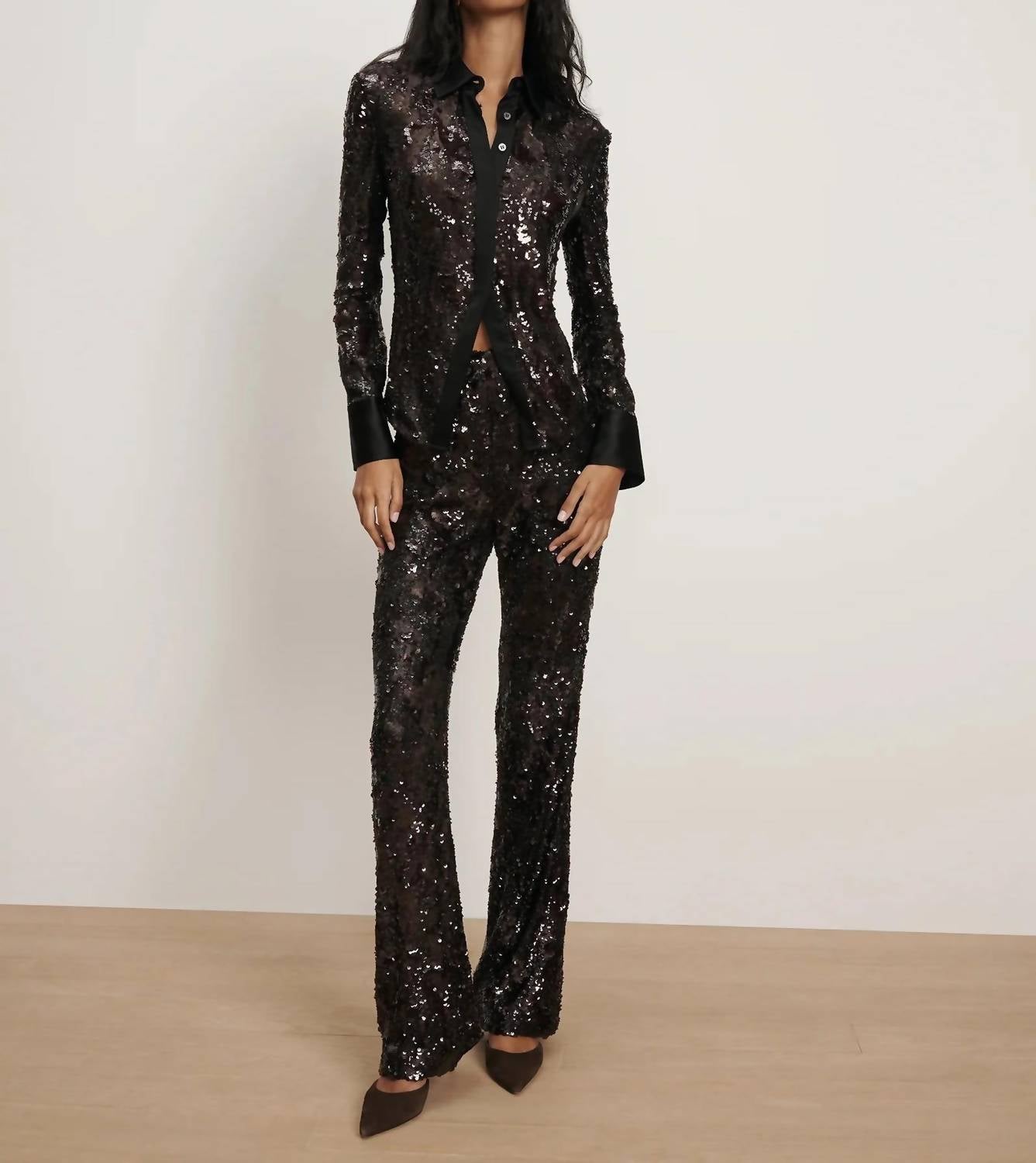 Veronica Beard - Collier Sequin Skiny-flare Pant