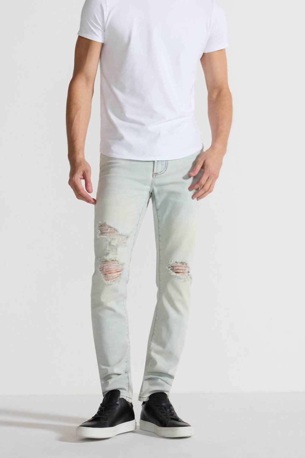 Monfrere Greyson Mid Rise Skinny Jeans in slash vintage - men's jeans - alternate view