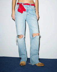 Re/Done - 90s High Rise Loose Jeans With Bandana