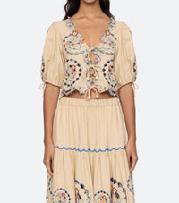 Sea - Melinda Embroidery Short Sleeve Top