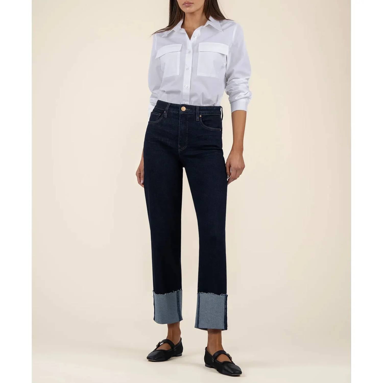 Kut From The Kloth - Fay Straight Leg Roll Up Jeans