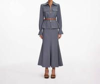 Self-Portrait - Twill Midi Dress
