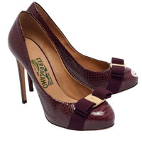 Salvatore Ferragamo - Women's Water Snake Pimpa Vara Bow Pumps